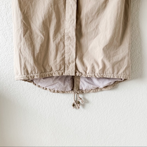 Elle Tan Khaki Long Midi Trench Coat with Hood, S - Picture 5 of 8